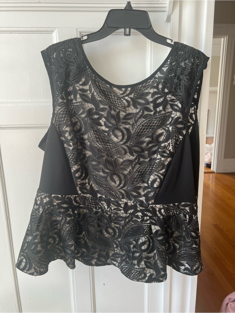 Dorothy Perkins Black Lace Peplum Blouse